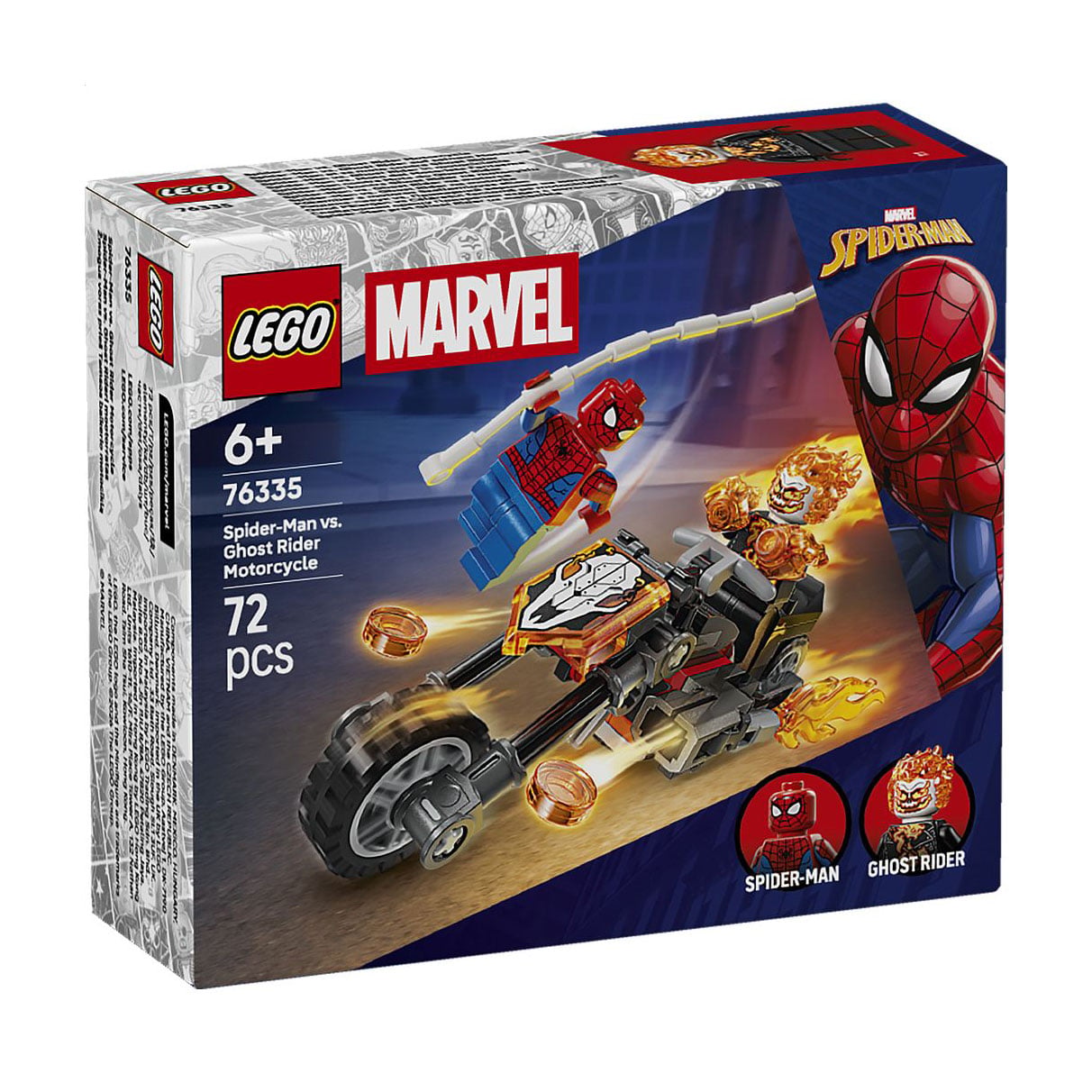 Конструктор LEGO Super Heroes Людина-павук vs. Примарний вершник на мотоциклі, 72 деталі, від 6 років (76335)